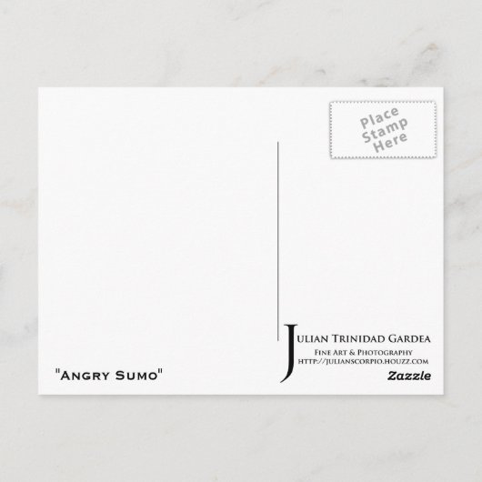 「怒相撲」 – はがき (裏面)