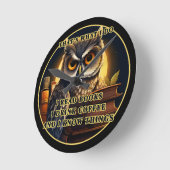 怒読Owl Iの本は、私が知っているコーヒーを飲む ラウンド壁時計 (傾斜)