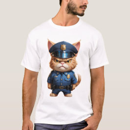 怒警おもしろい猫可愛怒いTシャツ Tシャツ