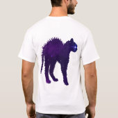 怒銀河系猫グラフィックデザイン装飾用クッション Tシャツ (裏面)