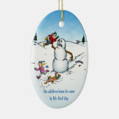 怒雪だるまおもしろいオーナメント セラミックオーナメント (右)