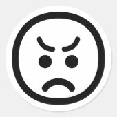 怒顔カスタマイズ可能なカラーミニマリスト絵文字 ラウンドシール (正面)