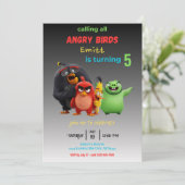 怒鳥ムービー子供の誕生日パーティの招待状 招待状 (スタンド正面)