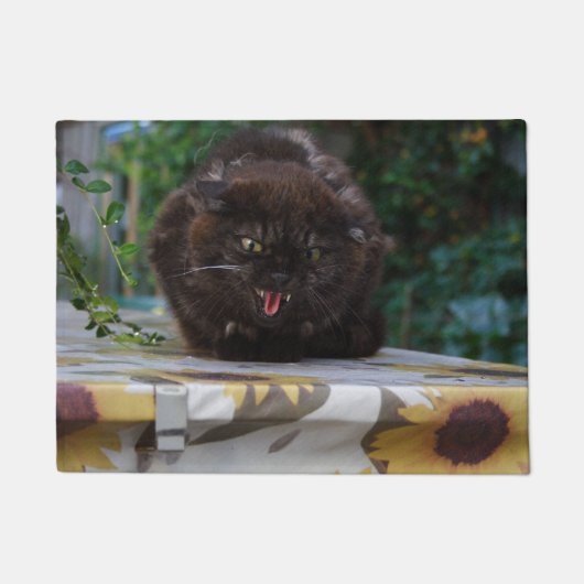怒黒猫 ドアマット (正面)