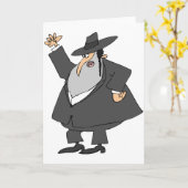 怒 Rabbi Greeting Card カード (黄色い花)