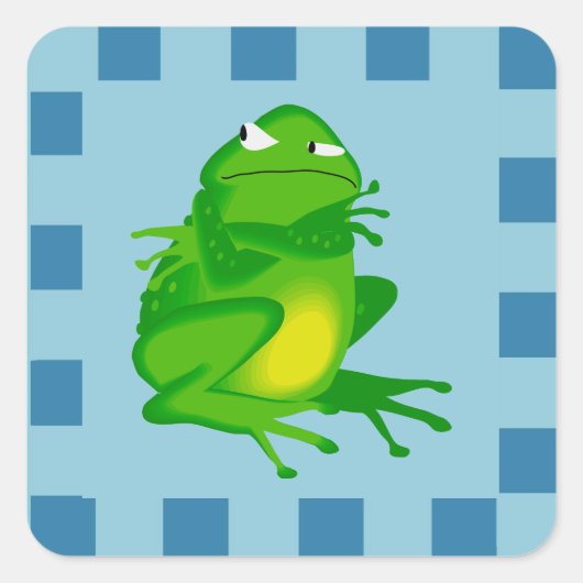 怒Frog Stickers スクエアシール (正面)