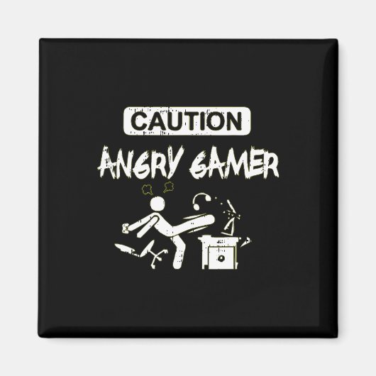 怒Gamer Computer おもしろい Video Game Gift マグネット (正面)