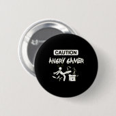 怒Gamer Computer おもしろい Video Game Gift 缶バッジ (正面&裏面)