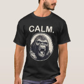 怒Gorilla - Calm Monkey Ape Tシャツ (正面)