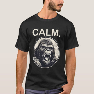 怒Gorilla - Calm Monkey Ape Tシャツ