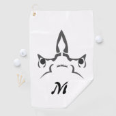 怒Hammerhead Shark Line Art ゴルフタオル (インサイチュ)