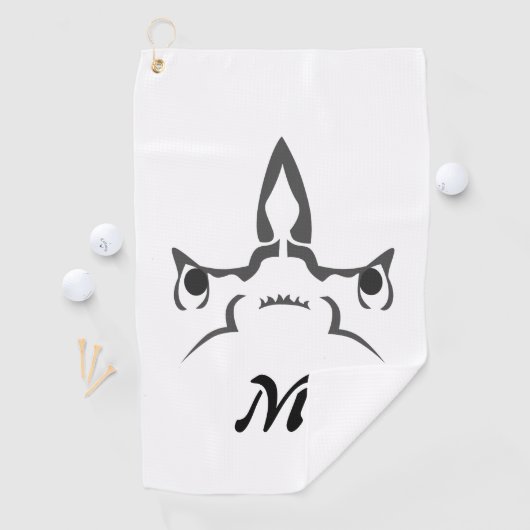 怒Hammerhead Shark Line Art ゴルフタオル (インサイチュ)