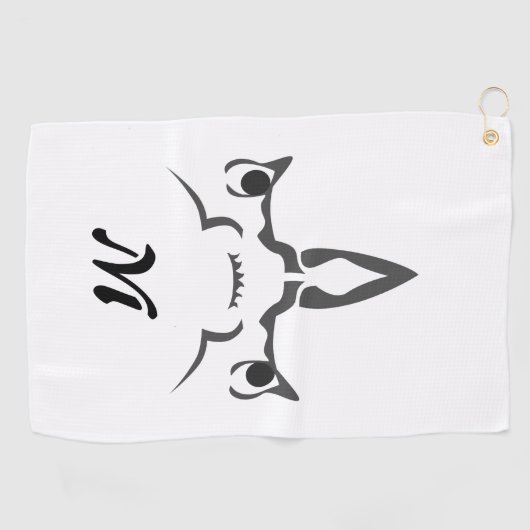 怒Hammerhead Shark Line Art ゴルフタオル (横)