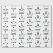 怒Hammerhead Shark Line Art ラッピングペーパー (フラット)