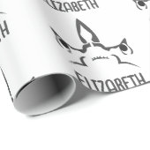 怒Hammerhead Shark Line Art ラッピングペーパー (ロールコーナー)