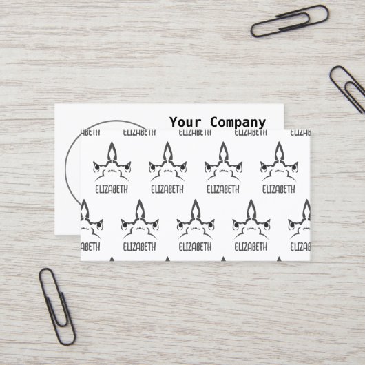 怒Hammerhead Shark Line Art 名刺 (正面/裏面インサイチュ)