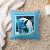 "怒Polar Bear"キュイ絵画ー。買今 クッション (ブランケット)