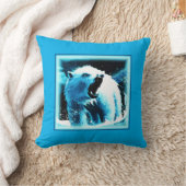 "怒Polar Bear"キュイ絵画ー。買今 クッション (ブランケット)