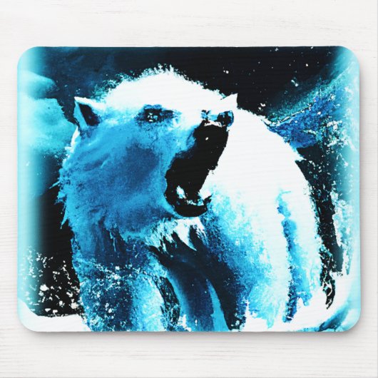 "怒Polar Bear"キュイ絵画ー。買今 マウスパッド (正面)