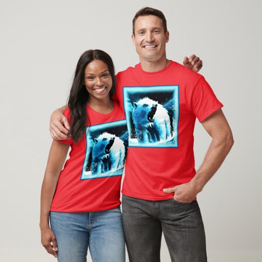 "怒Polar Bear"キュイ絵画ー。買今 Tシャツ (ユニセックス)