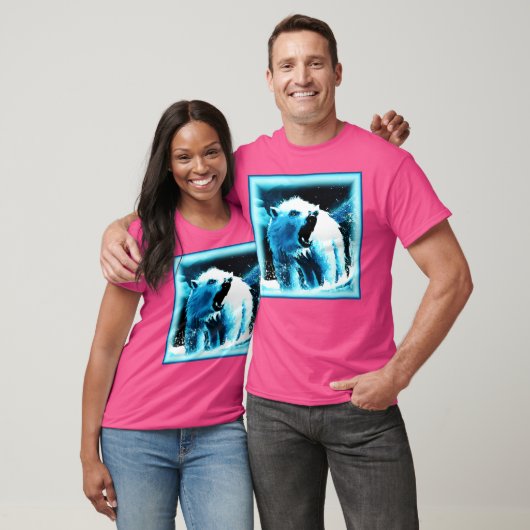 "怒Polar Bear"キュイ絵画ー。買今 Tシャツ (ユニセックス)