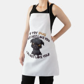 怒Pug （黒） -ユニークデザイン エプロン (インサイチュ)