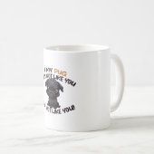 怒Pug （黒） -ユニークデザイン コーヒーマグカップ (正面右)