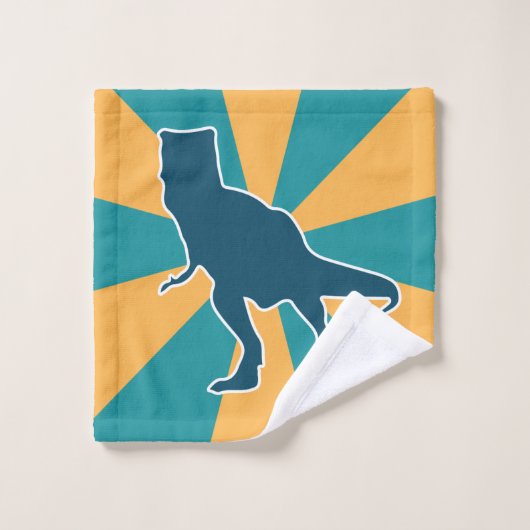 怒Tレックスの恐竜の漫画の少年 ウォッシュタオル (ウォッシュタオル)