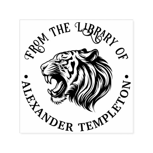 怒Tiger Head Baring Tigs 1P図書名 セルフインキングスタンプ (デザイン)