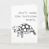 怒Tortoise任意の大事な行事おもしろい手スケッチ カード (正面)
