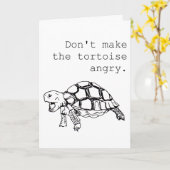 怒Tortoise任意の大事な行事おもしろい手スケッチ カード (黄色い花)