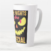 怖いおもしろいで埋め尽くしたハロウィーン カフェラテマグ (右アングル)