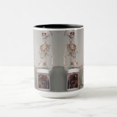 怖いおもしろいスケルトンのボーンコーヒーハロウィーンデザイン マグカップ (中央)