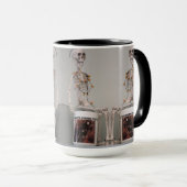 怖いおもしろいスケルトンのボーンコーヒーハロウィーンデザイン マグカップ (正面右)