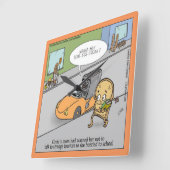 怖いおもしろいトースターの壁時計 スクエア壁時計 (傾斜)