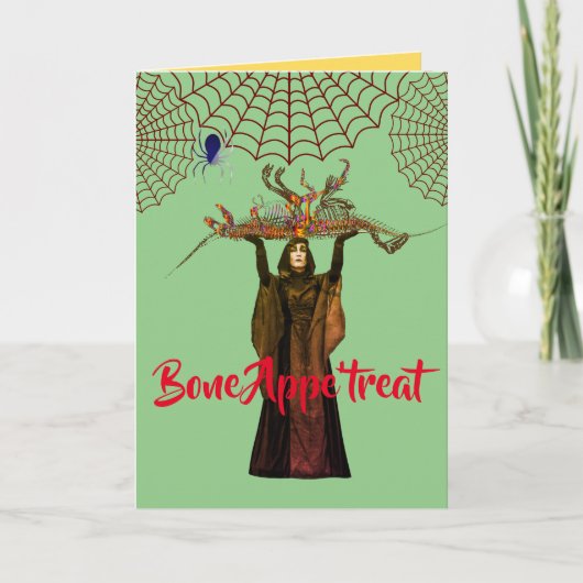 怖いおもしろいハローウィンパーティ折り畳み招待状 招待状 (正面)