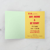 怖いおもしろいハローウィンパーティ折り畳み招待状 招待状 (内部)