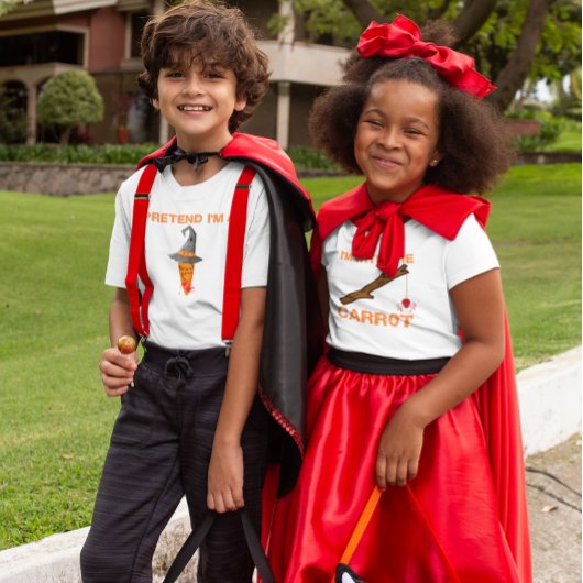 怖いおもしろい不気味なカップルのハロウィーンの衣装 Tシャツ