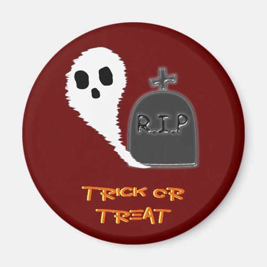 怖いお化けと墓のハロウィンマグネット マグネット (正面)