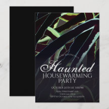 怖いお化け屋敷の新築祝い ブラック グリーン ハロウィンパーティー