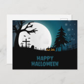 怖いお化け屋敷ハロウィンパーティーの招待状 インビテーションポストカード (正面/裏面)