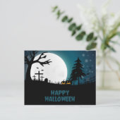 怖いお化け屋敷ハロウィンパーティーの招待状 インビテーションポストカード (スタンド正面)