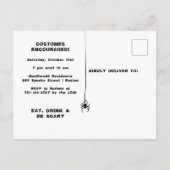 怖いお化け屋敷ハロウィンパーティー インビテーションポストカード (裏面)