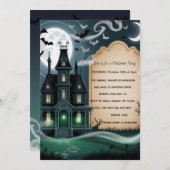 怖いお化け屋敷ハロウィンパーティー 招待状 (正面/裏面)