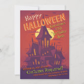 怖いお化け屋敷 ハロウィン 誕生日 招待状 (正面)