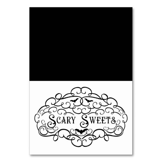 怖いお菓子ヴィンテージハロウィーン食べ物テント テーブルナンバー (正面)