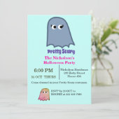 怖いかわいらしハローウィンパーティパステルテーマ 招待状 (スタンド正面)