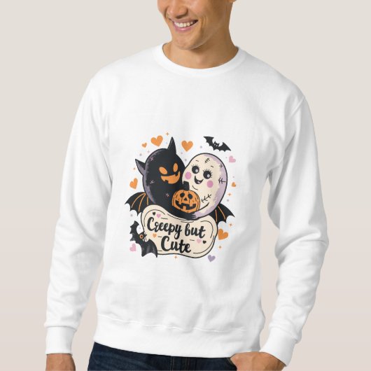 怖いが可愛い | Exデザイナー | ハロウィン スウェットシャツ (正面)