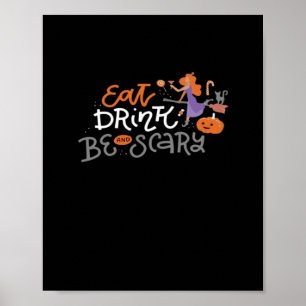怖いけど楽しい Eat Drink And Be Scary 引用符 モダンな見た目 ポスター