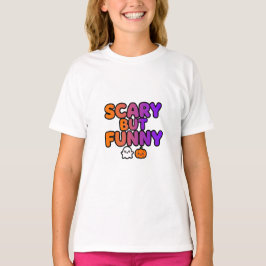 怖いけど面白い - お友達への楽しいハロウィンのプレゼント Tシャツ